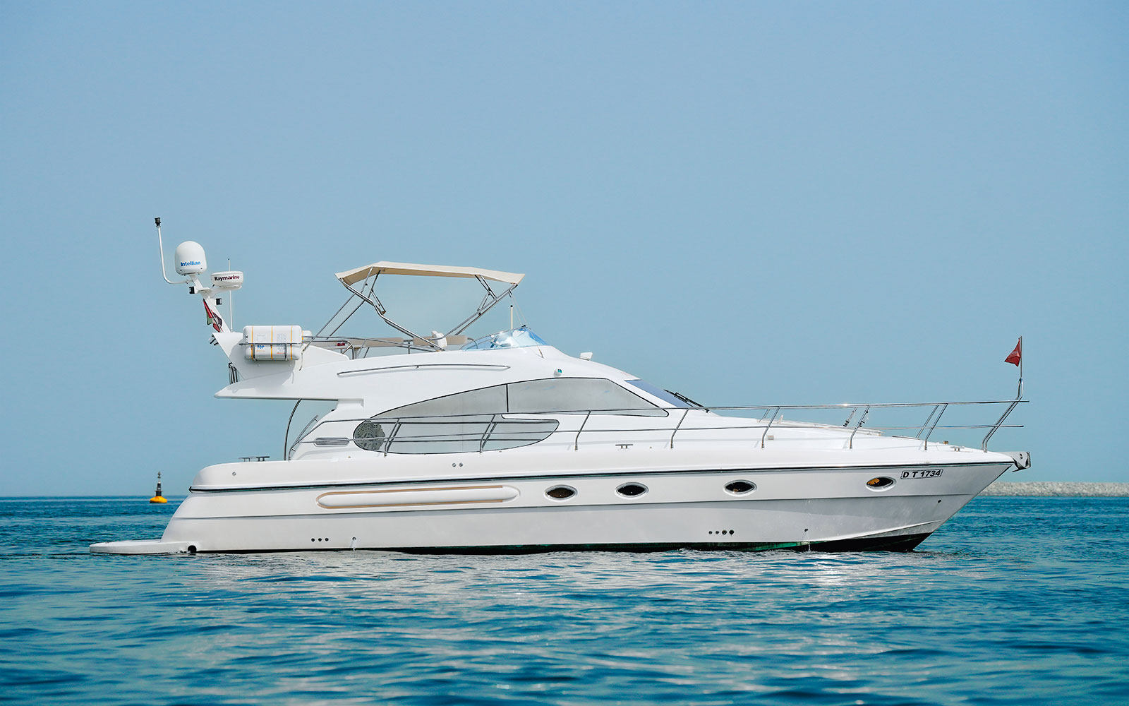 Luxury yacht cruising in Dubai waters.