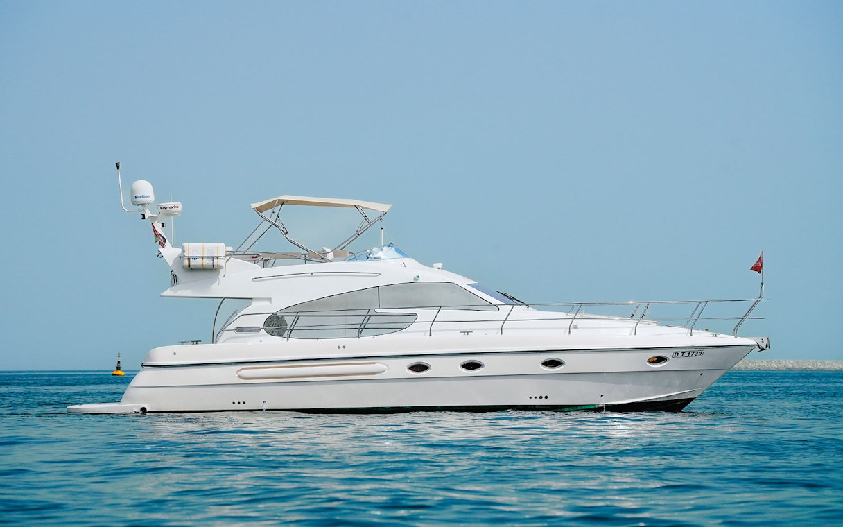Luxury yacht cruising in Dubai waters.