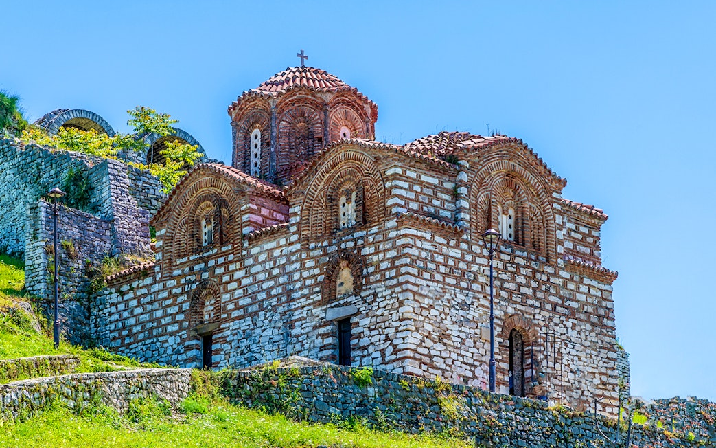 Saint Theodores Church in Berat, Albania, viewed from the castle.