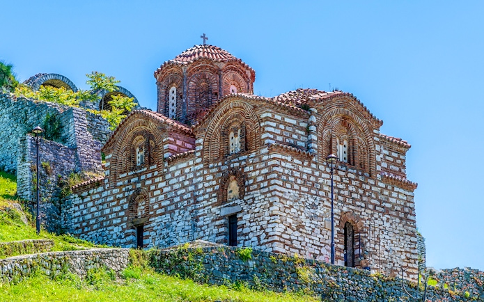 Saint Theodores Church in Berat, Albania, viewed from the castle.