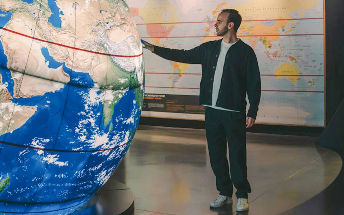 Interactive globe exhibit at The Wine Experience museum, Vila Nova de Gaia.