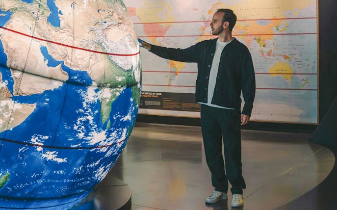 Interactive globe exhibit at The Wine Experience museum, Vila Nova de Gaia.