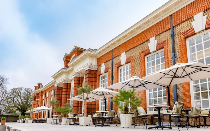 Outdoor seating at Kensington Palace for Royal Afternoon Tea.