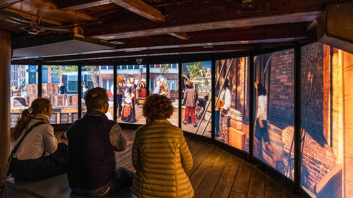 Maritime Museum Amsterdam exhibit showcasing historical ship models and nautical artifacts.