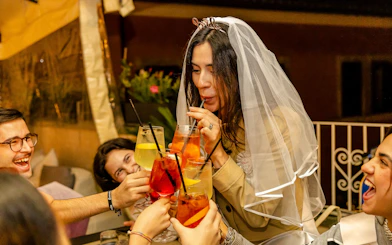 Guests enjoying drinks at the Tipsy Tour in Rome.