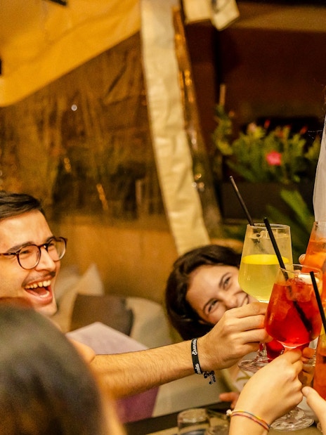 Guests enjoying drinks at the Tipsy Tour in Rome.