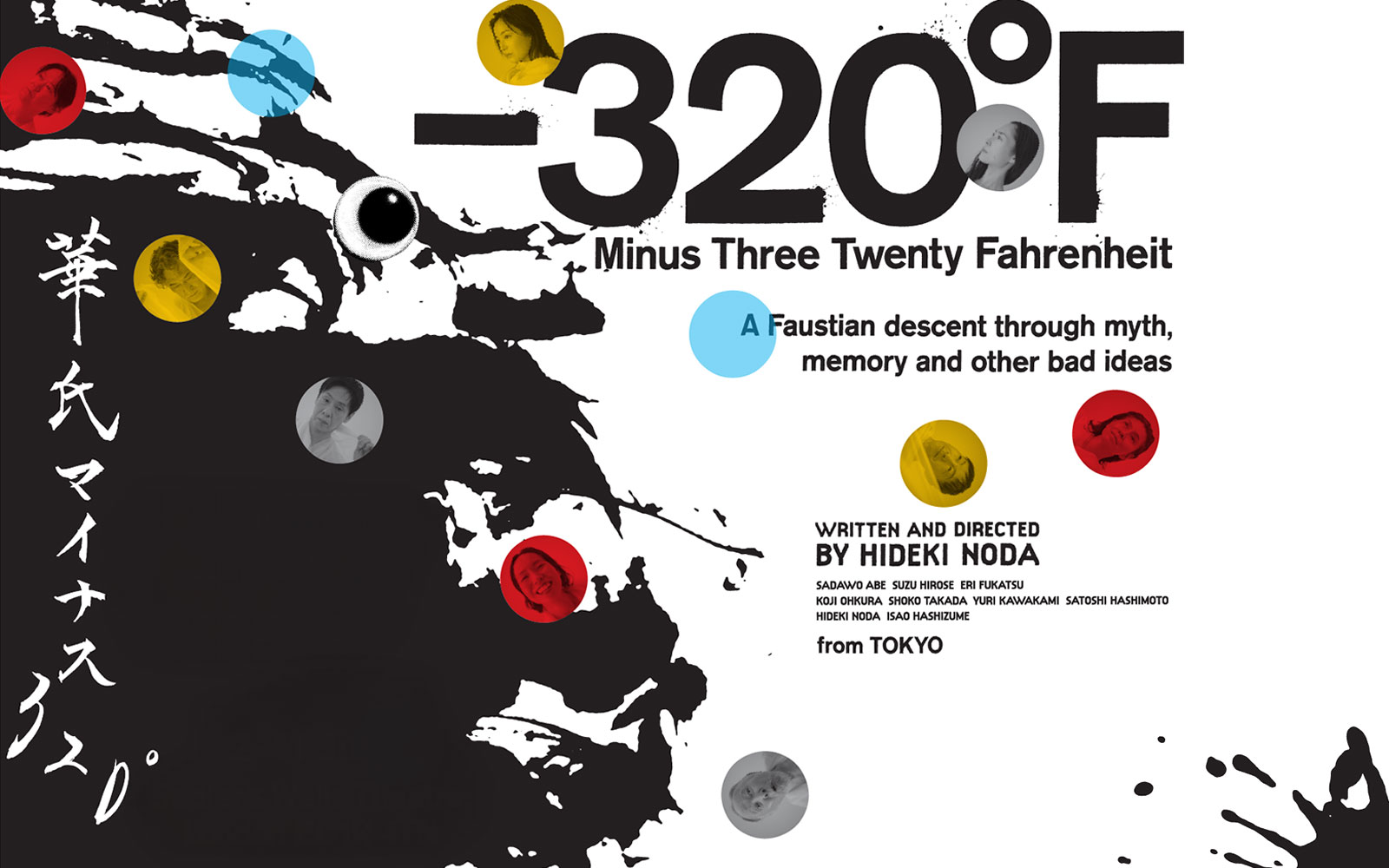 -320°F West End show poster with abstract design and cast names from Tokyo.