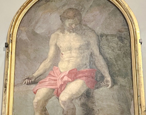 Christ as the Man of Sorrows painting in Accademia Gallery, Florence.