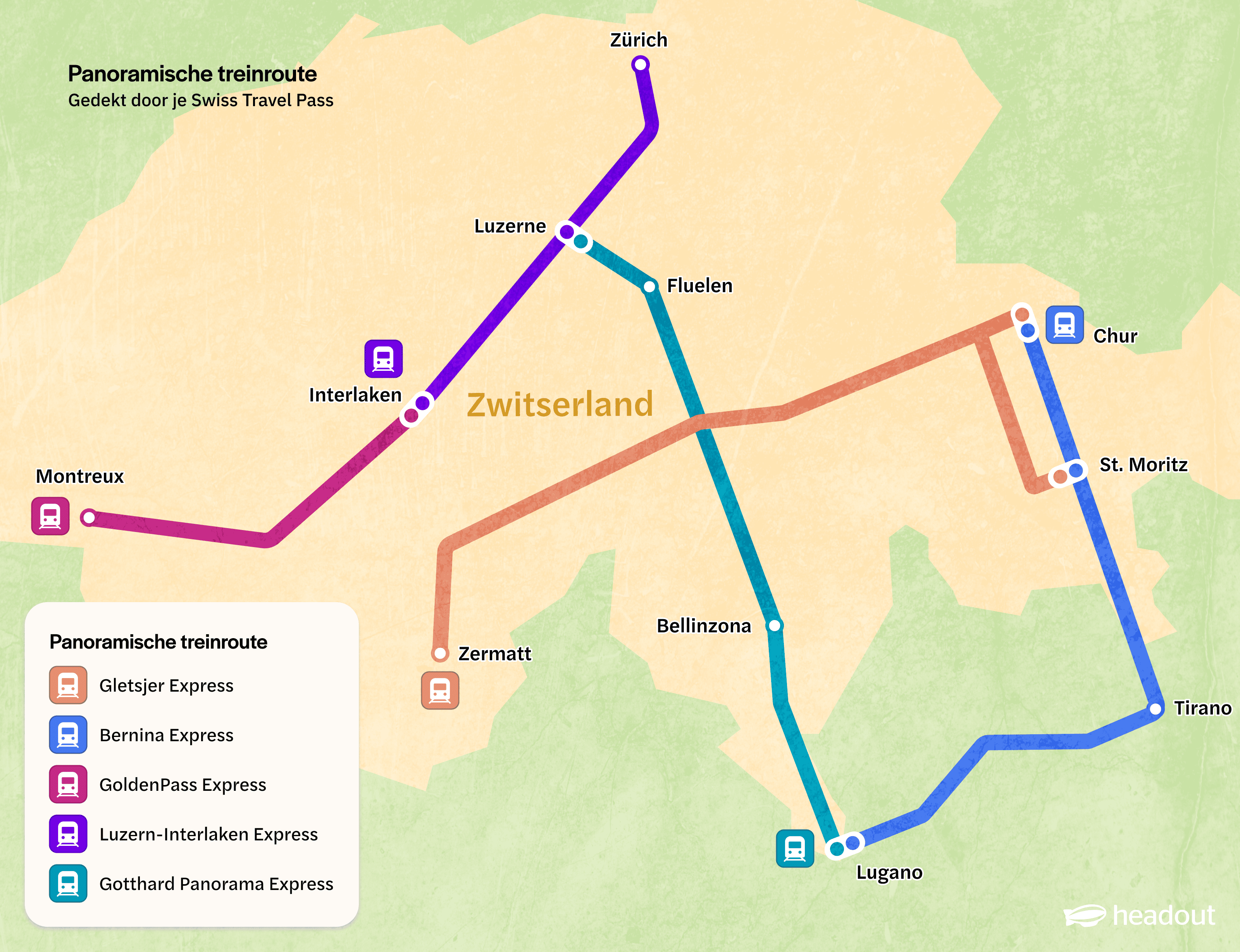 Zwitserse panoramatreinroutes