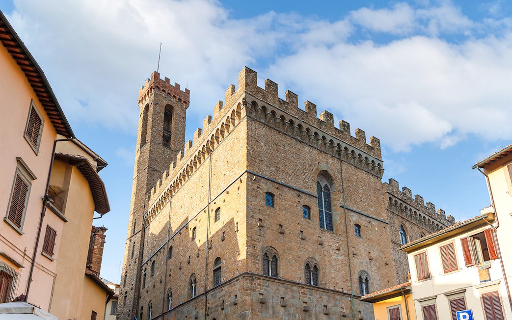 Museo del Bargello exterior with medieval architecture in Florence, Italy.