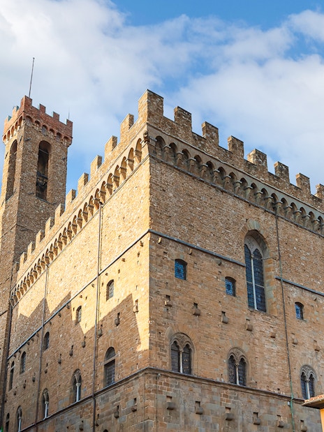 Museo del Bargello exterior with medieval architecture in Florence, Italy.