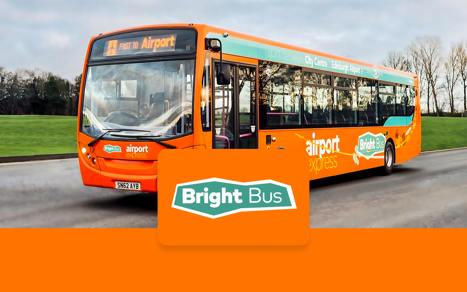 Bus Transfer: Edinburgh Airport to/from Edinburgh City Center by Bright Bus