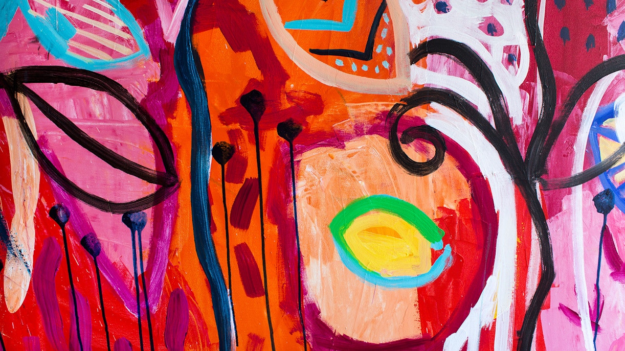 Modern Pop Art with vibrant colours and cool elements