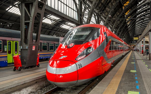 High-speed train at Florence station, Italy.