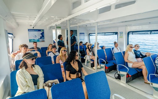 Guests enjoying the Ride and Slide Catamaran by South Sea Cats in Fiji.