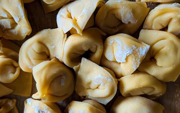 Tortellini pasta close-up from Bologna walking tour with tastings.