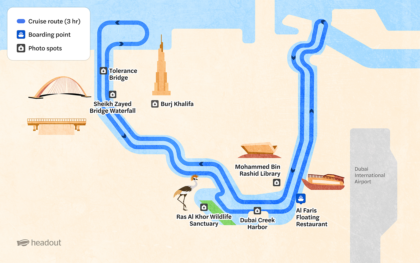 fra dubai canal: 3-timers middagssejltur med dhow og billetter til la perle show-3