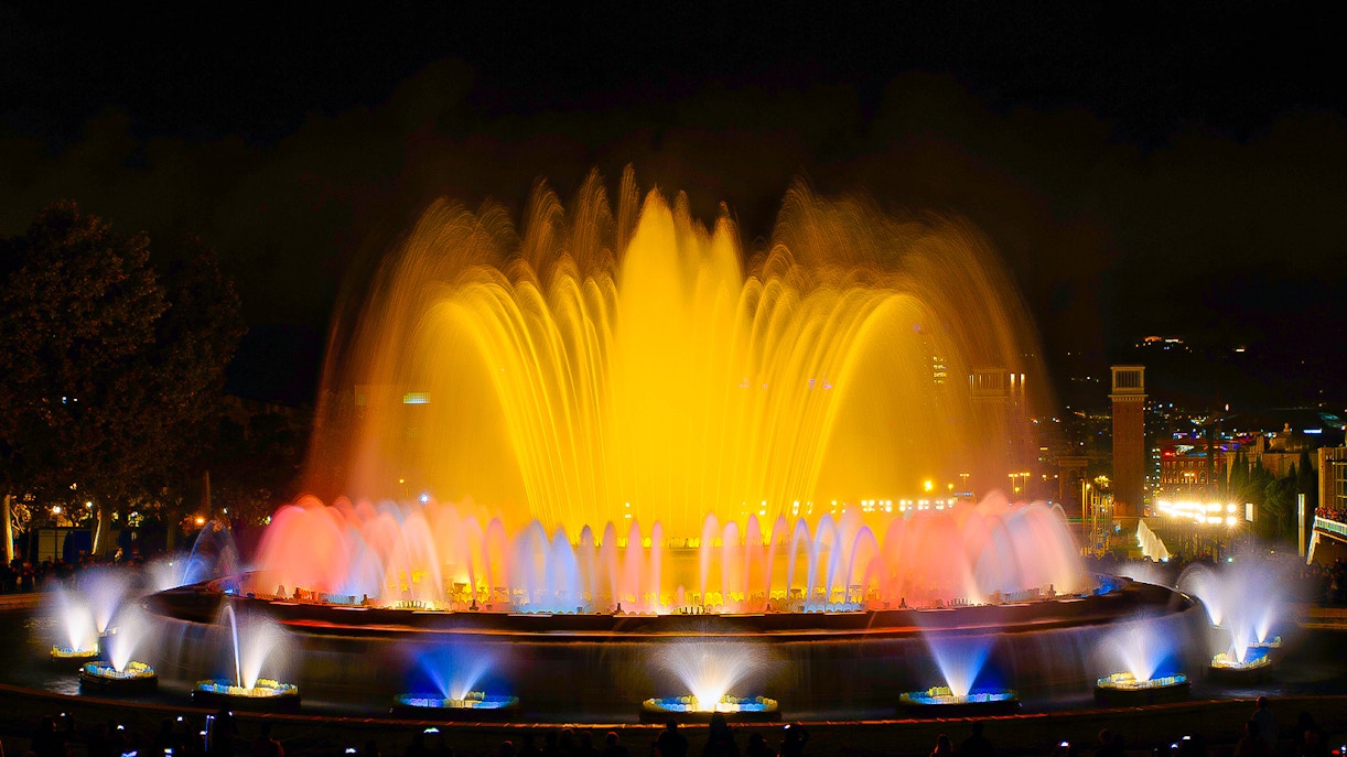 Llum BCN light festival installation in Barcelona, February.