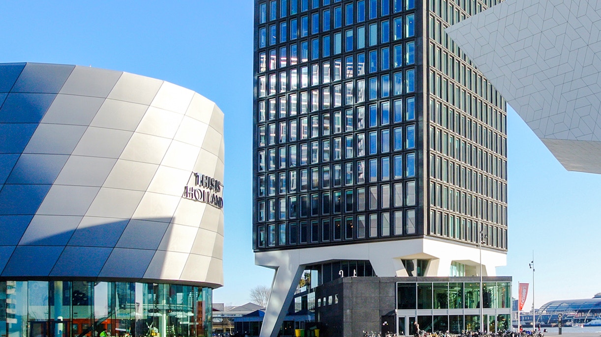 Exteriors of This is Holland building in Amsterdam with modern architecture.