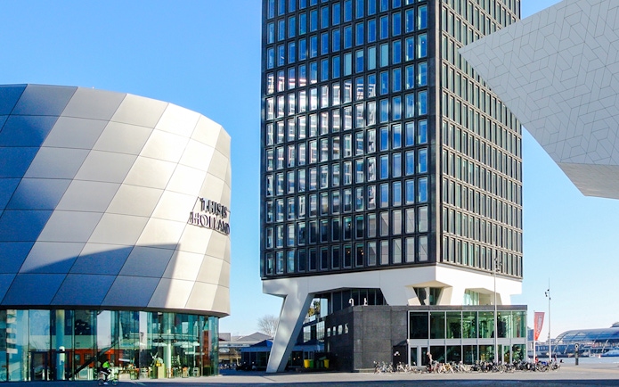 Exteriors of This is Holland building in Amsterdam with modern architecture.