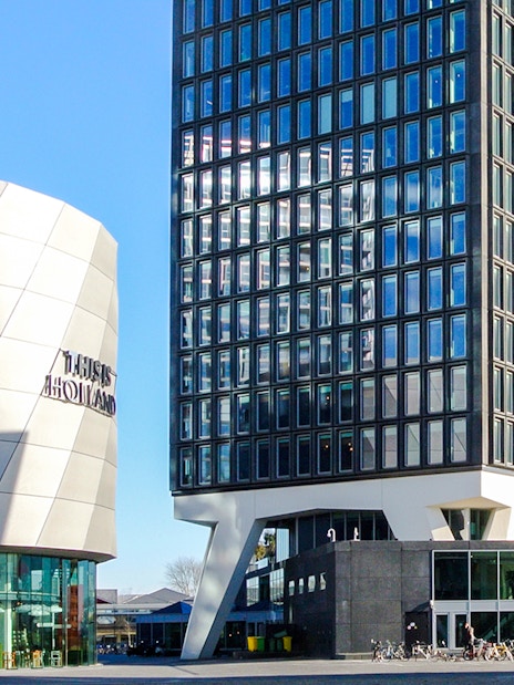 Exteriors of This is Holland building in Amsterdam with modern architecture.