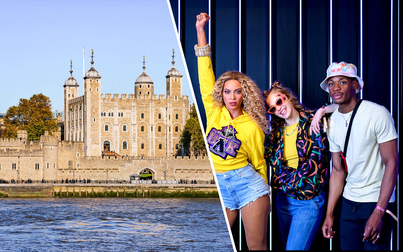 Tower of London and Madame Tussauds wax figures, London tour combo offer.