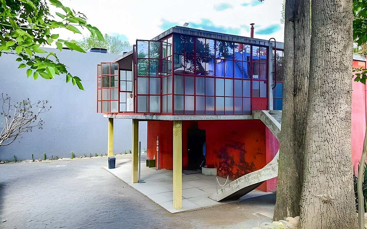 Modernist architecture of Museo Casa Estudio Diego Rivera y Frida Kahlo, Mexico City.