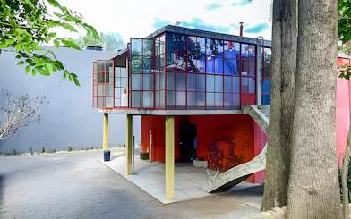 Modernist architecture of Museo Casa Estudio Diego Rivera y Frida Kahlo, Mexico City.