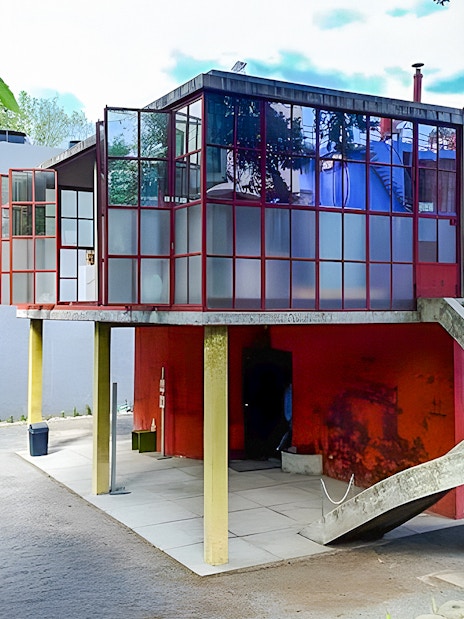 Modernist architecture of Museo Casa Estudio Diego Rivera y Frida Kahlo, Mexico City.