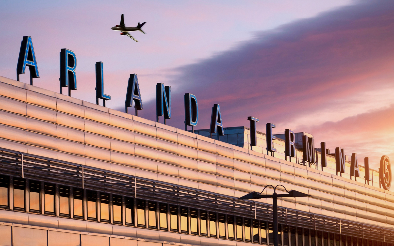 View from outside of Arlanda airport terminal