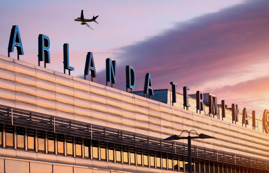 View from outside of Arlanda airport terminal