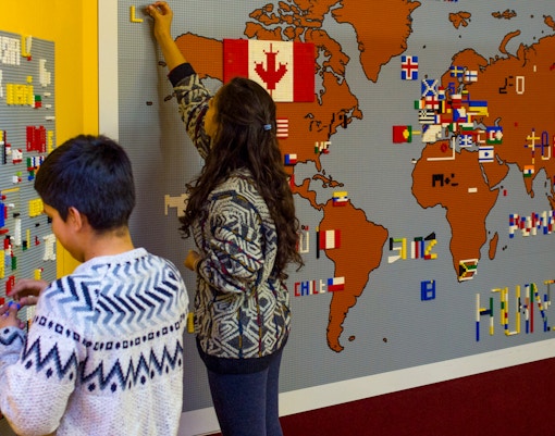 Interactive Build Zones at LEGO Museum Prague