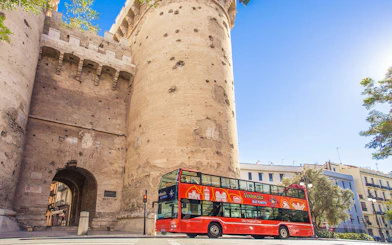 Valencia hop-on hop-off bus near Torres de Quart.