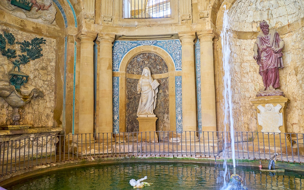 Grotto of Moses statues and fountain inside Pitti Palace, Florence.