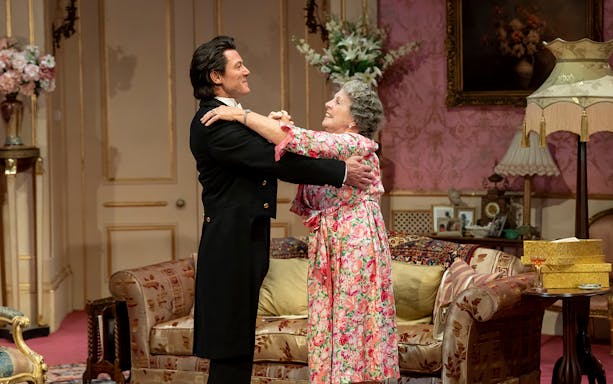 Two people dancing in a vintage living room setting, related to Backstairs Billy.