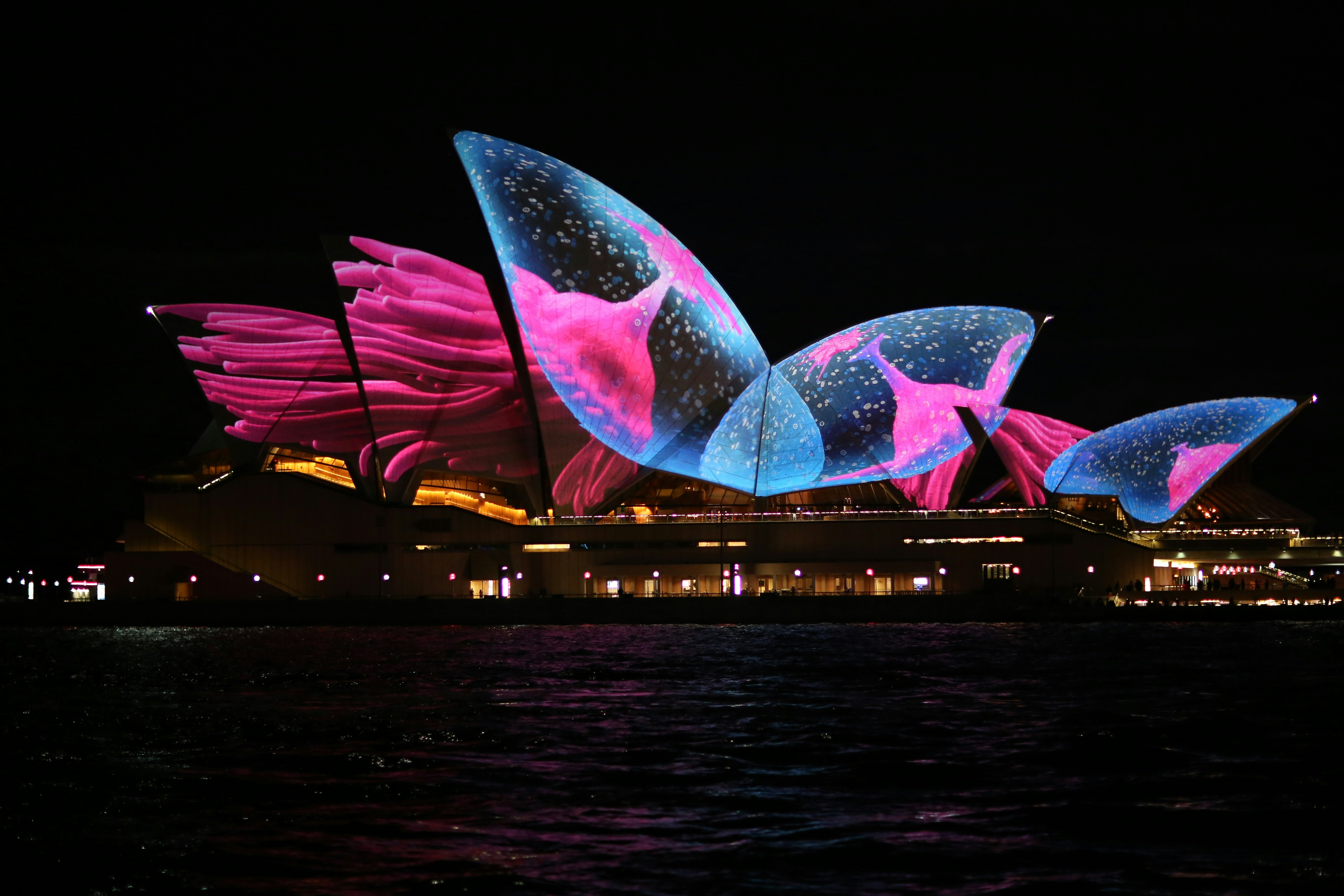 Art projection on Sydney Opera house