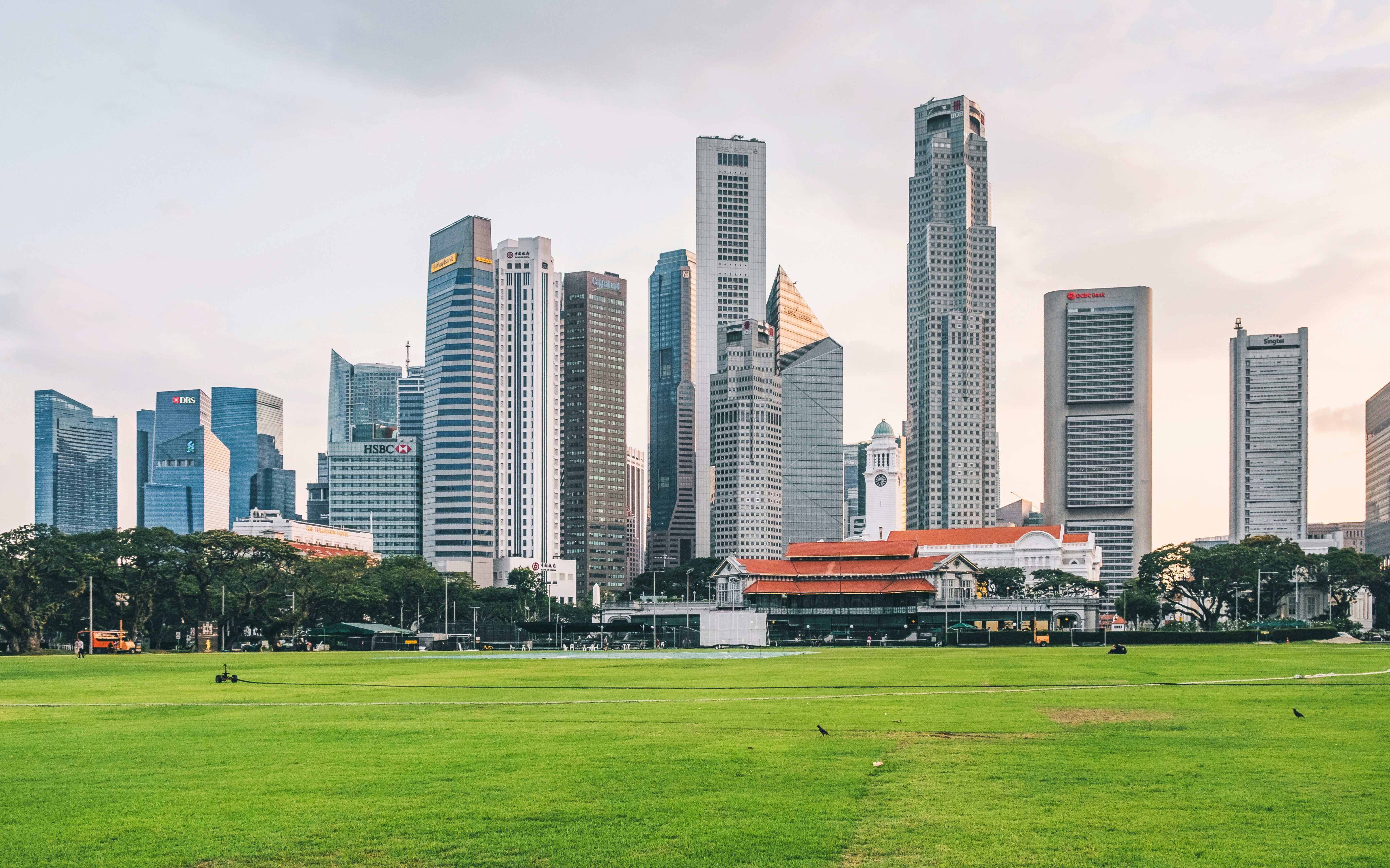 Padang playing green field, Singapore