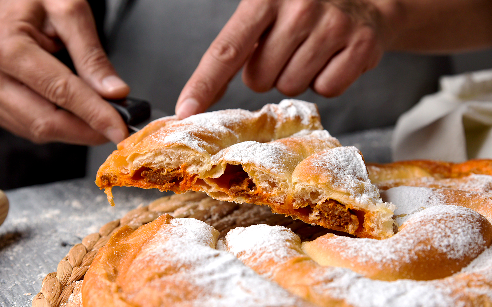 Mallorca pastry assortment on a table during a one-day tour in Mallorca, Spain.