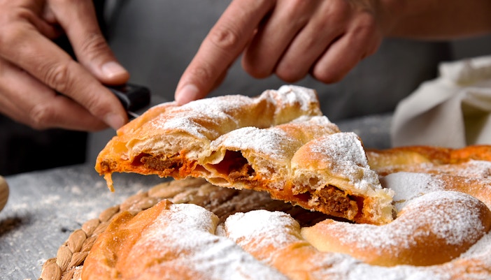 Mallorca pastry assortment on a table during a one-day tour in Mallorca, Spain.