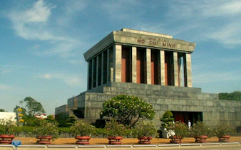 Ho Chi Minh Mausoleum in Hanoi, part of the city tour including Temple of Literature and Train Street.
