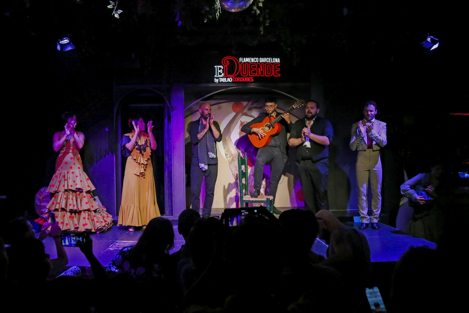 Flamenco performers on stage at El Duende by Tablao Cordobes in Barcelona.