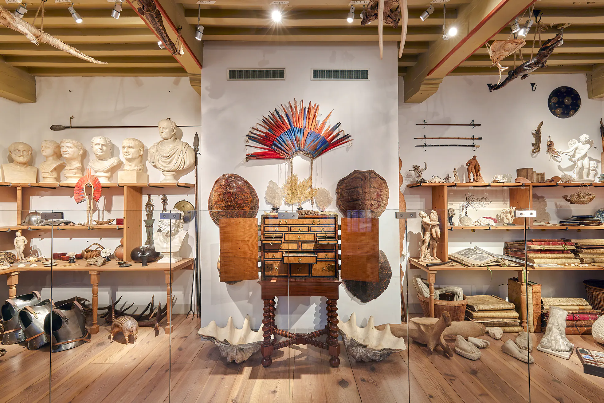 Artifacts and sculptures in Rembrandt House Museum, Amsterdam.