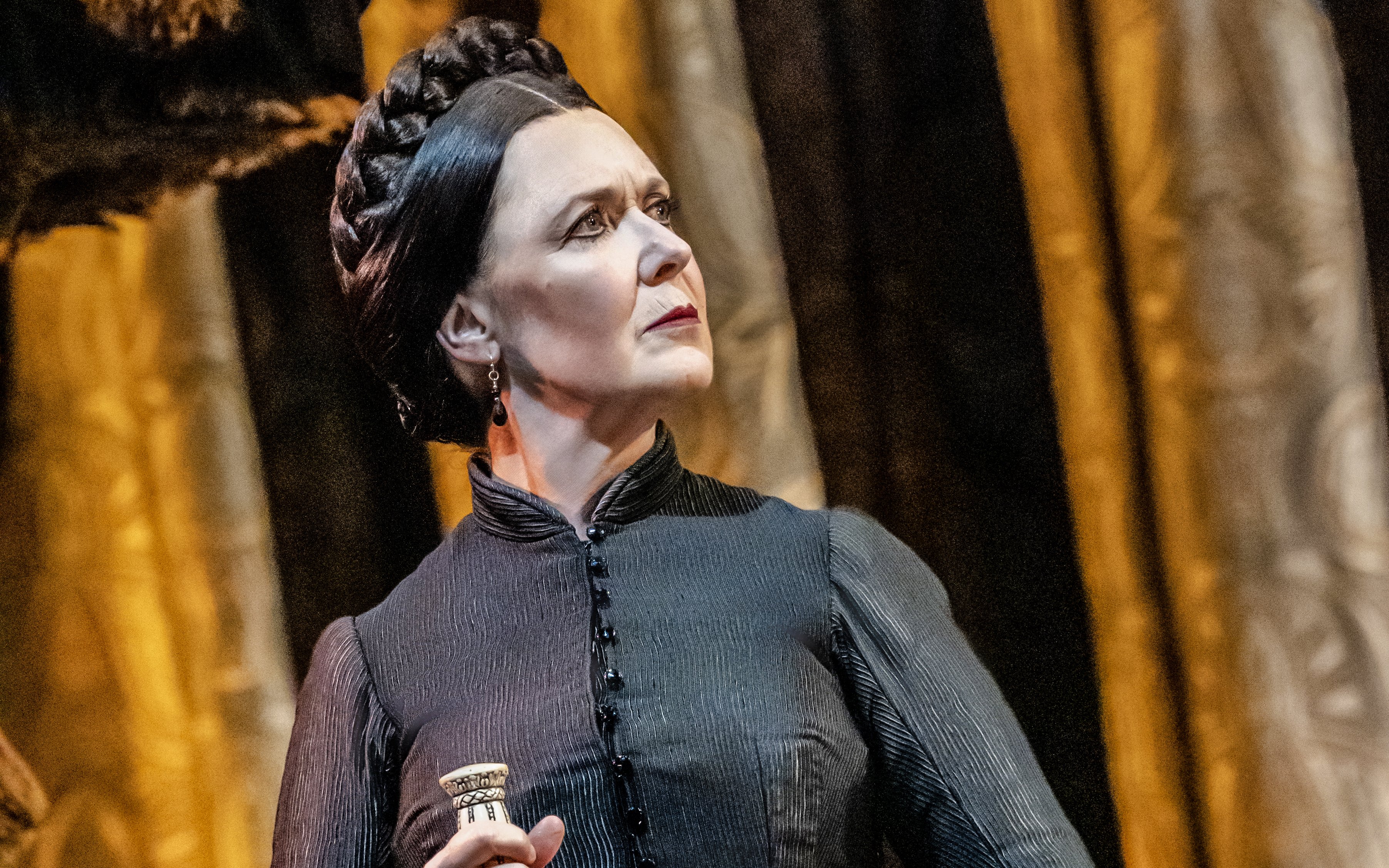 Character in costume from Phantom of the Opera production.