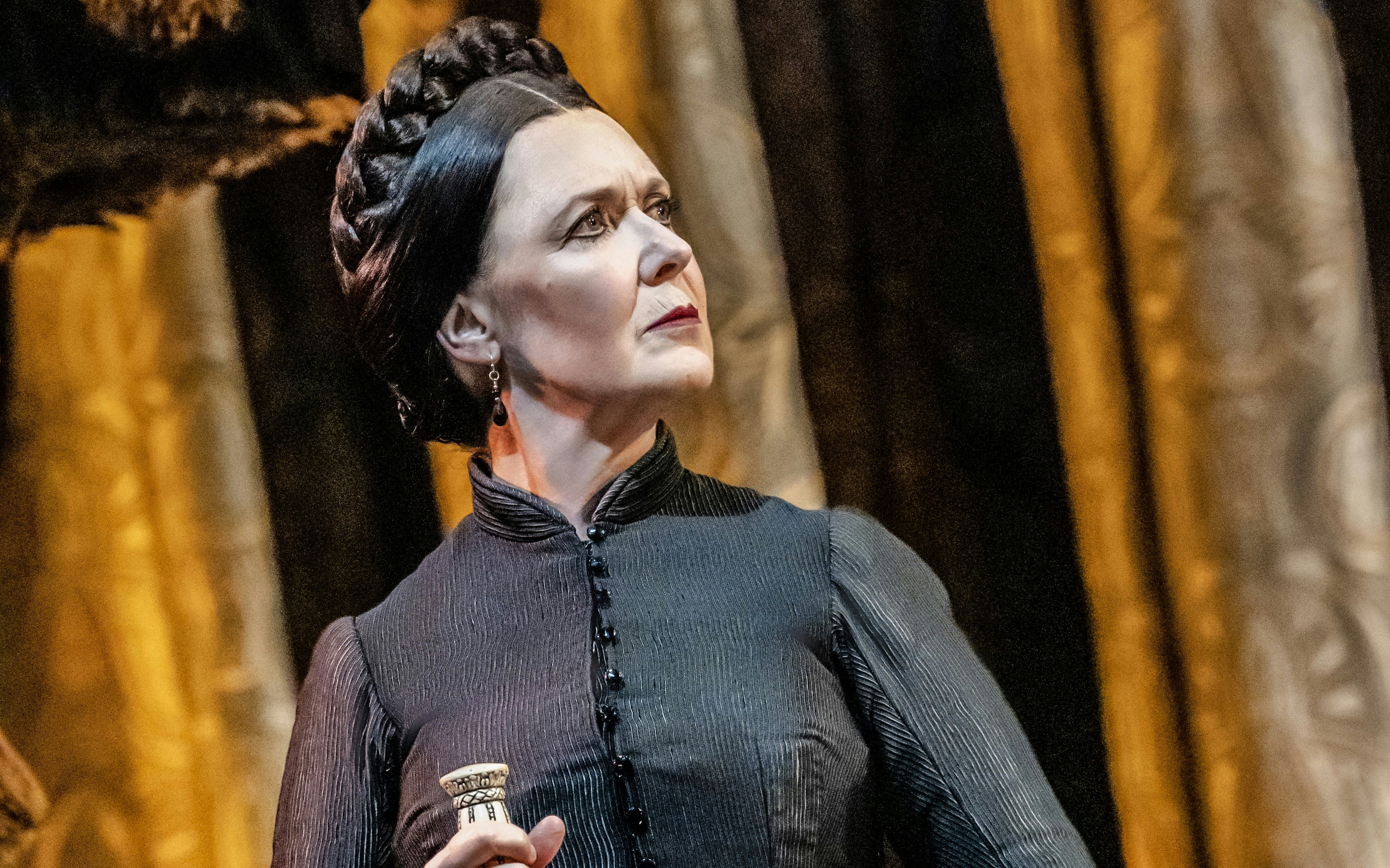 Character in costume from Phantom of the Opera production.