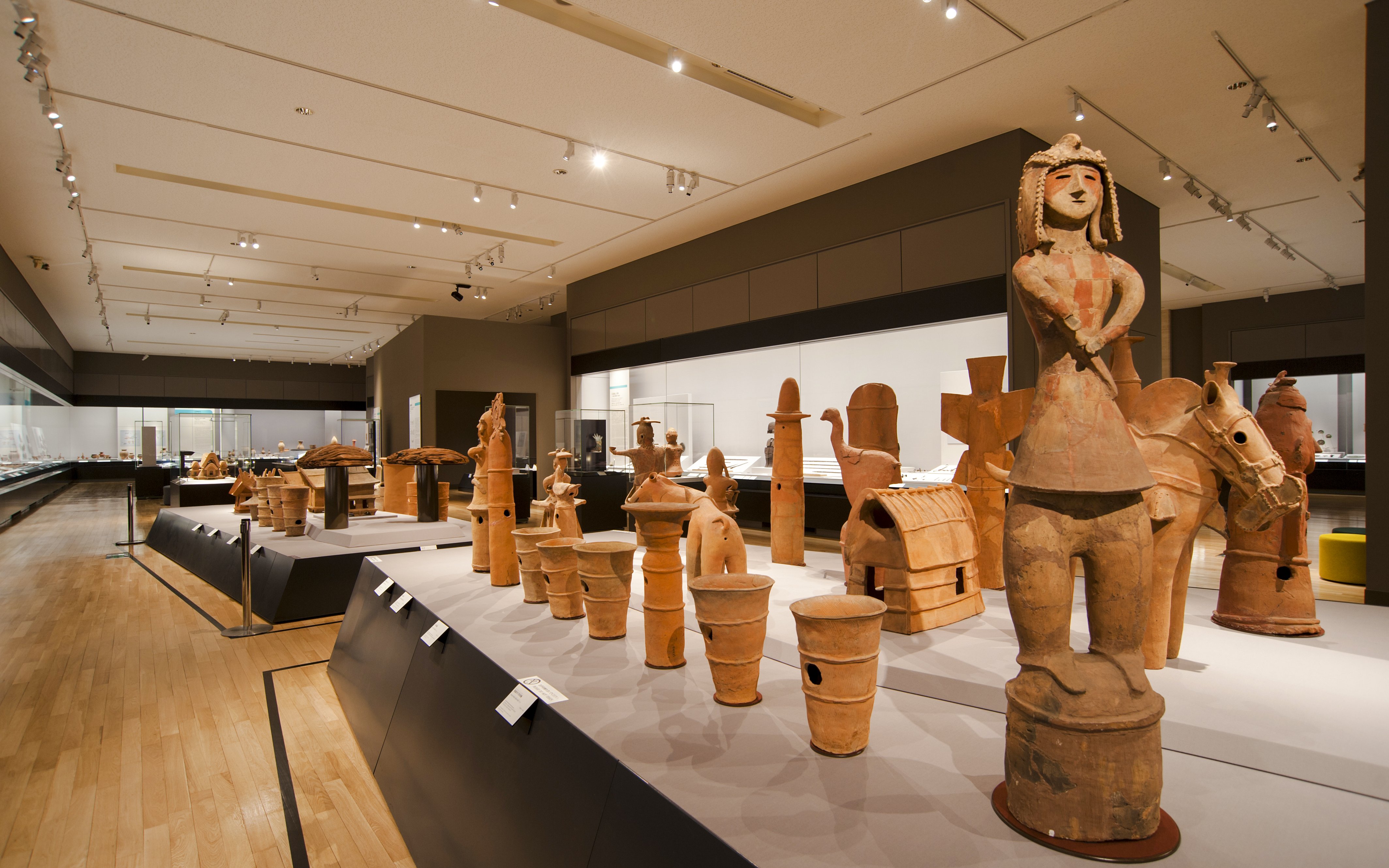 Exhibit of ancient terracotta figures at Tokyo National Museum.