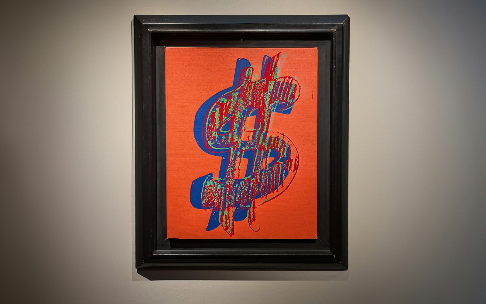 Andy Warhol's dollar sign artwork at Moco Museum, Amsterdam.