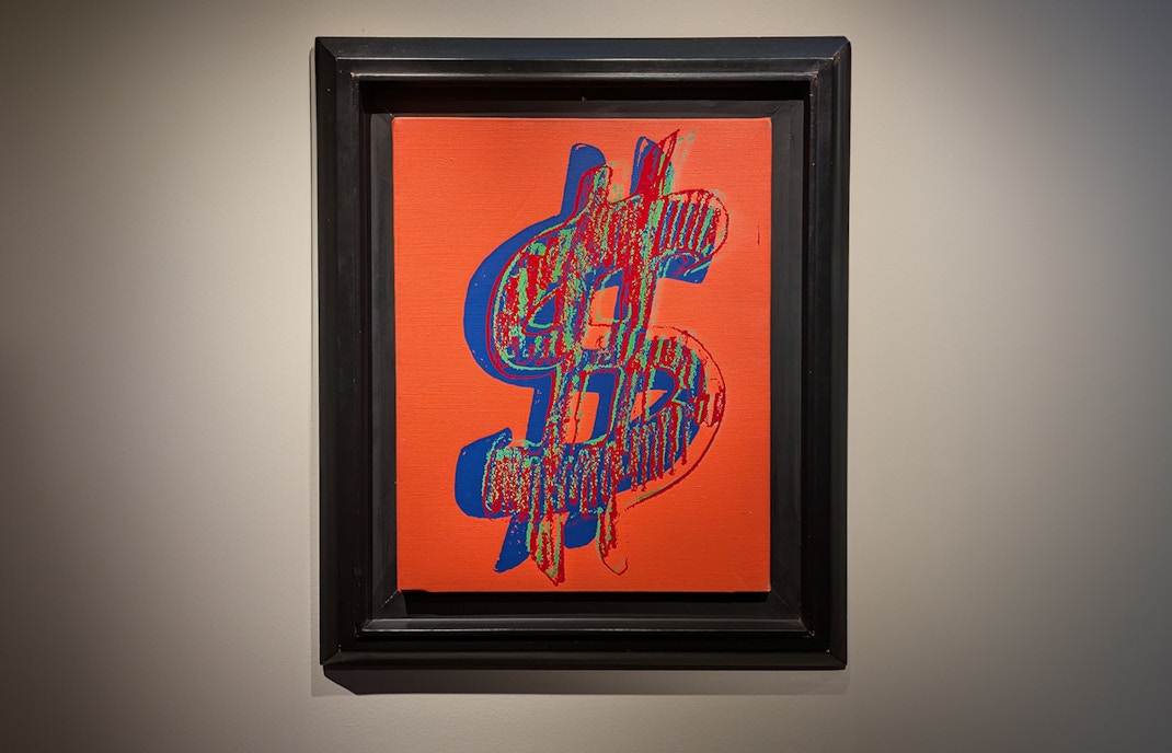 Andy Warhol's "The Dollar Sign" artwork at Moco Museum, Amsterdam.