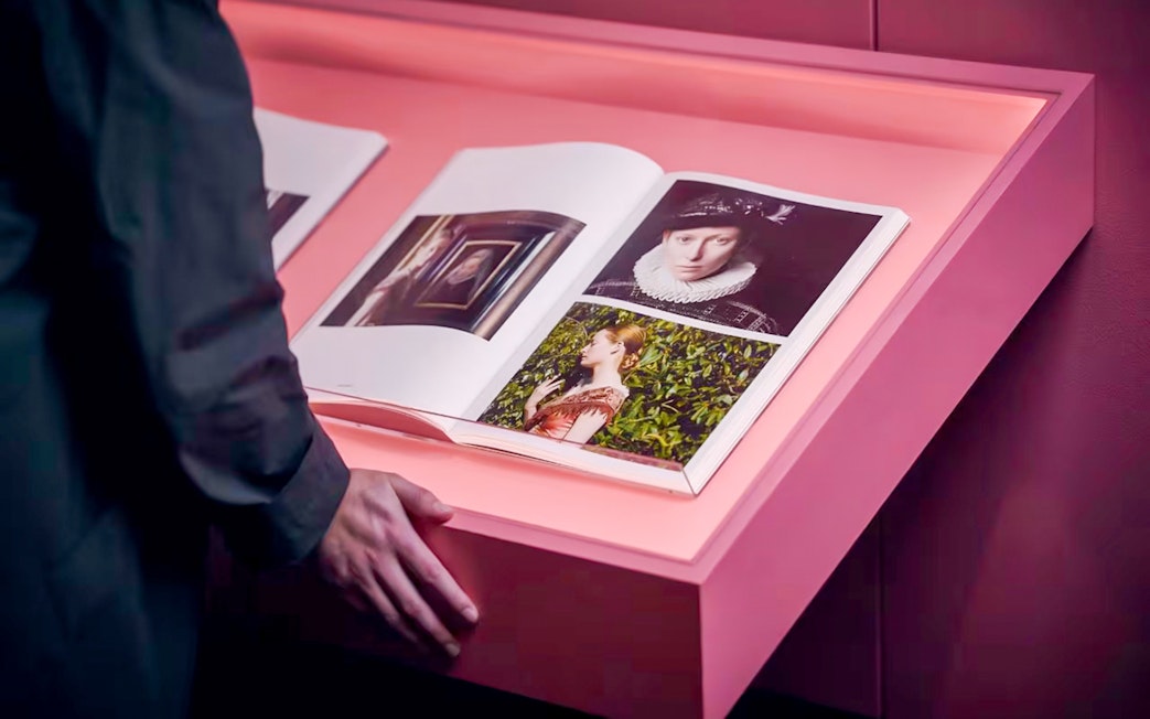 Open book display at Art Science Museum's Future World exhibit.