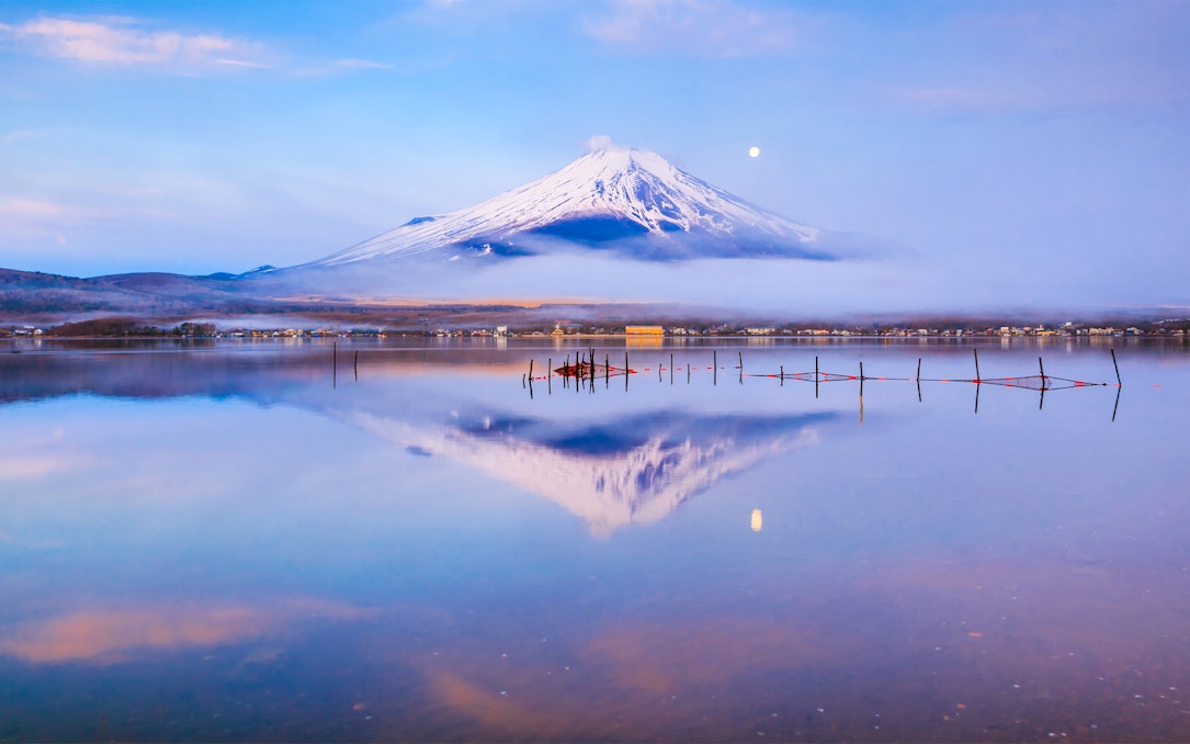 Mt. Fuji reflected in Lake Kawaguchiko during a scenic day trip.