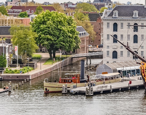 Christiaan Brunings steamship docked at The National Maritime Museum, Amsterdam.